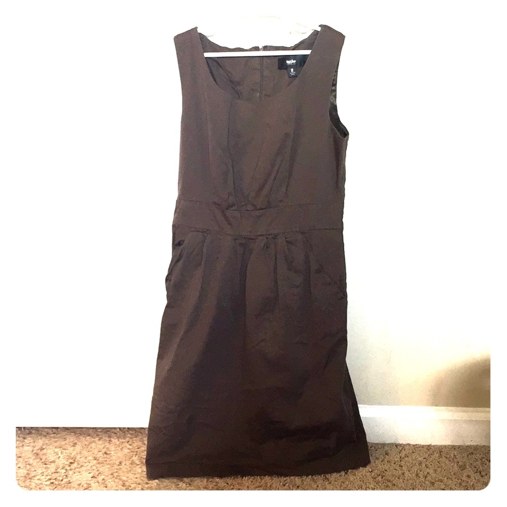 Brown midi dress with pockets